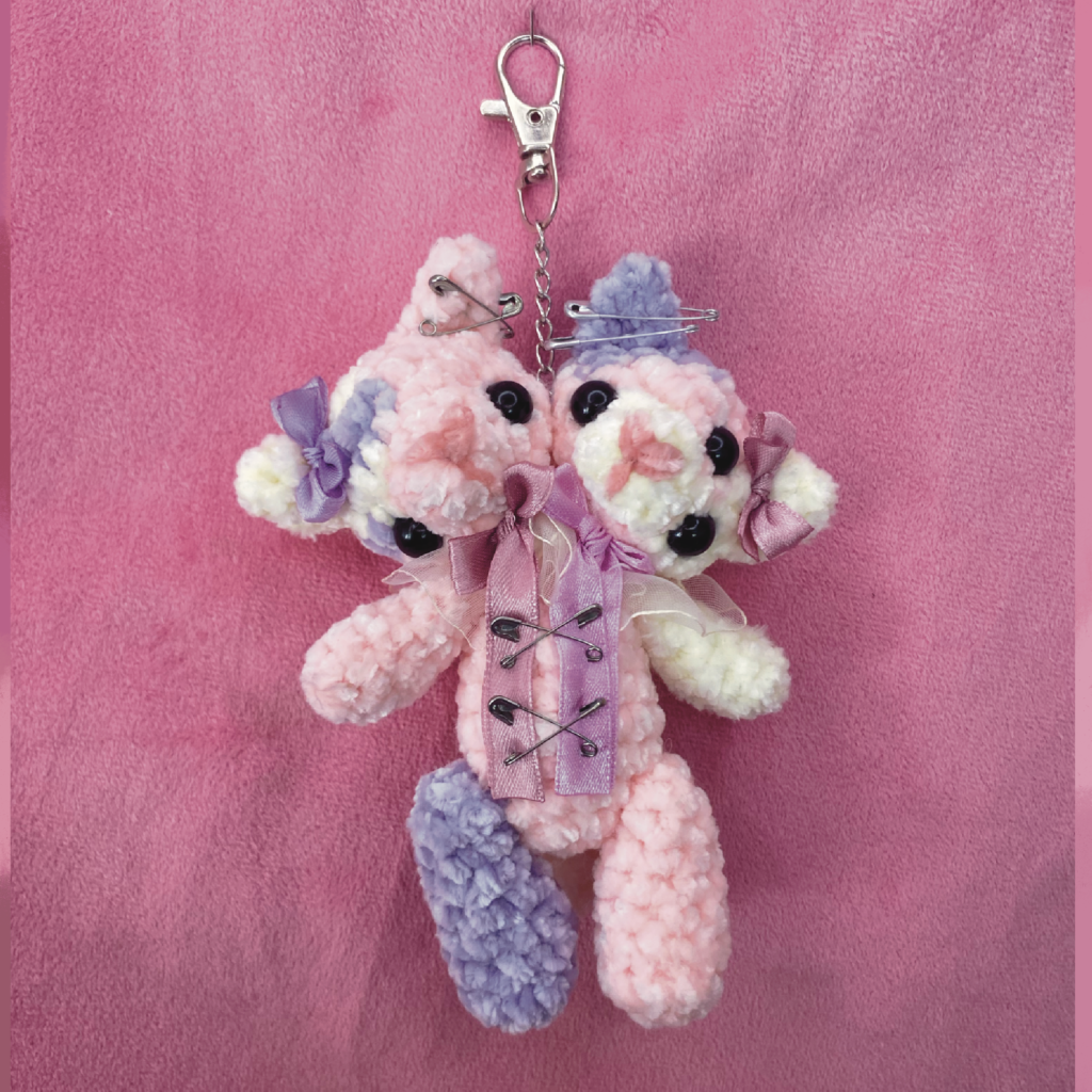 Kali y Mix 💜 | Llavero Amigurumi Gatitos Alien de Dos Cabezas