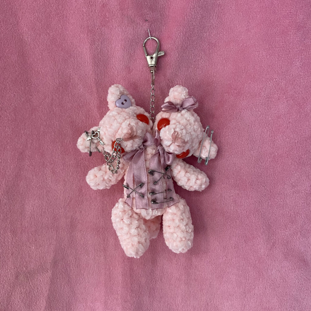 Kitty Ori y Oni 💜 | Llavero Amigurumi Gatitos de Dos Cabezas