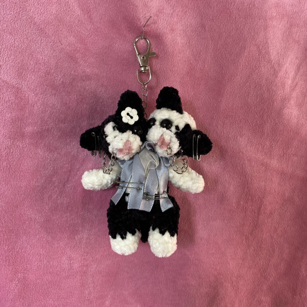 Muxedo 💜 | Llavero Amigurumi Gatitos Tuxedo de Dos Cabezas