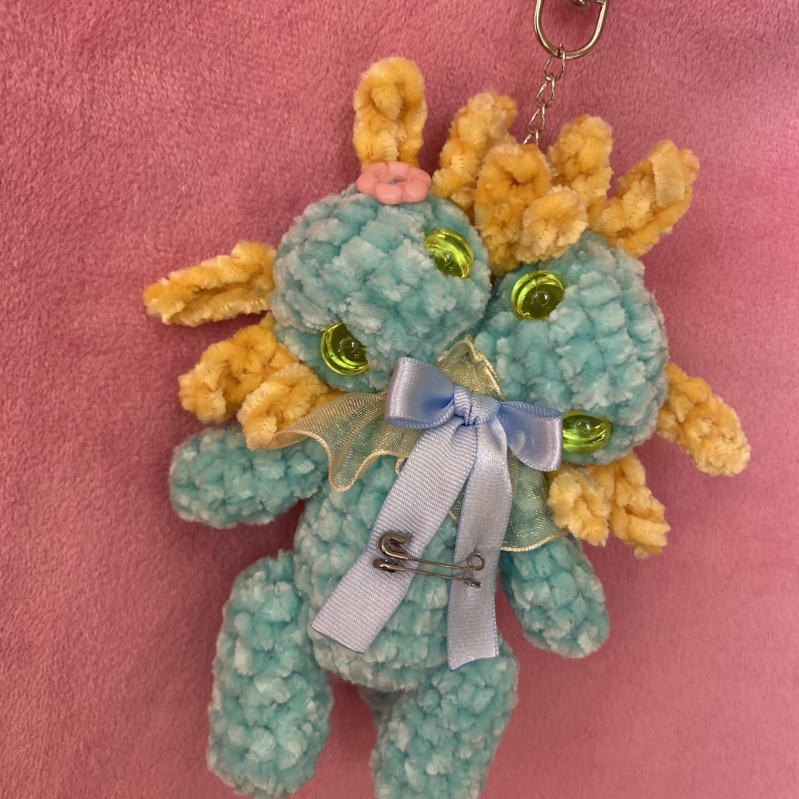 Lag y Lune 💜 | Llavero Amigurumi Ajolotes de Dos Cabezas - Imagen 2