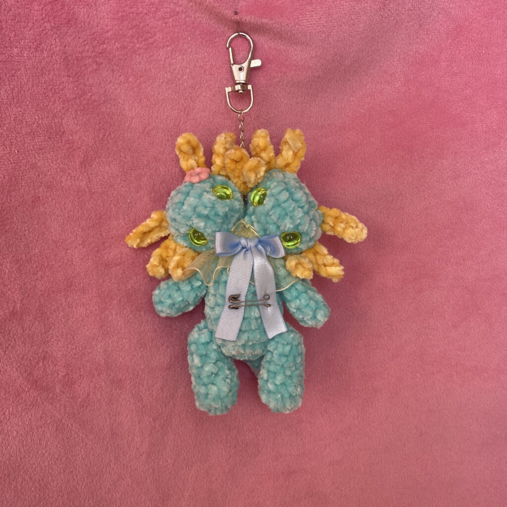 Lag y Lune 💜 | Llavero Amigurumi Ajolotes de Dos Cabezas