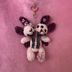 Eli y Murci 💜 | Llavero Amigurumi Murciélagos de Dos Cabezas