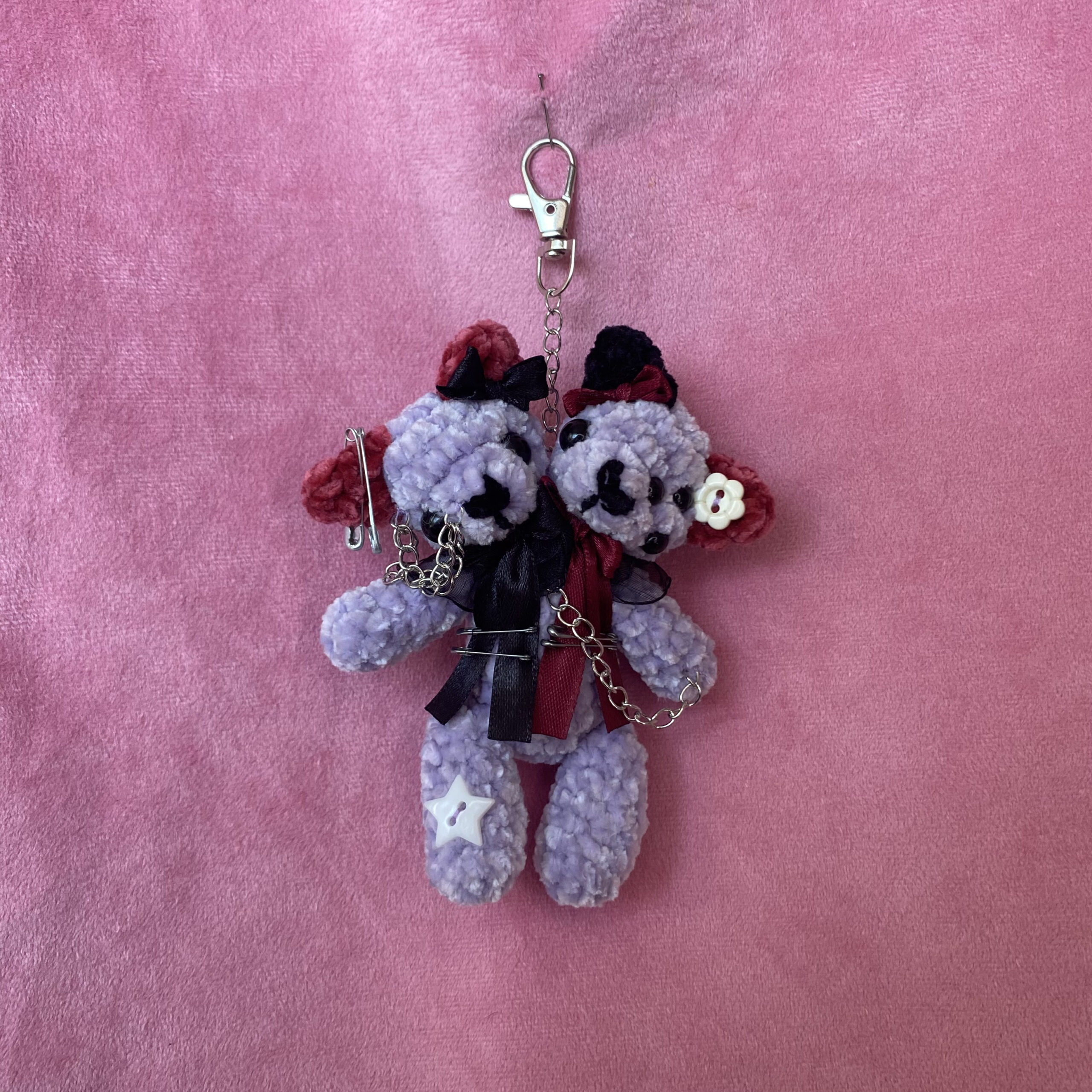 Ope y Ofe 💜 | Llavero Amigurumi Gatitos de Dos Cabezas