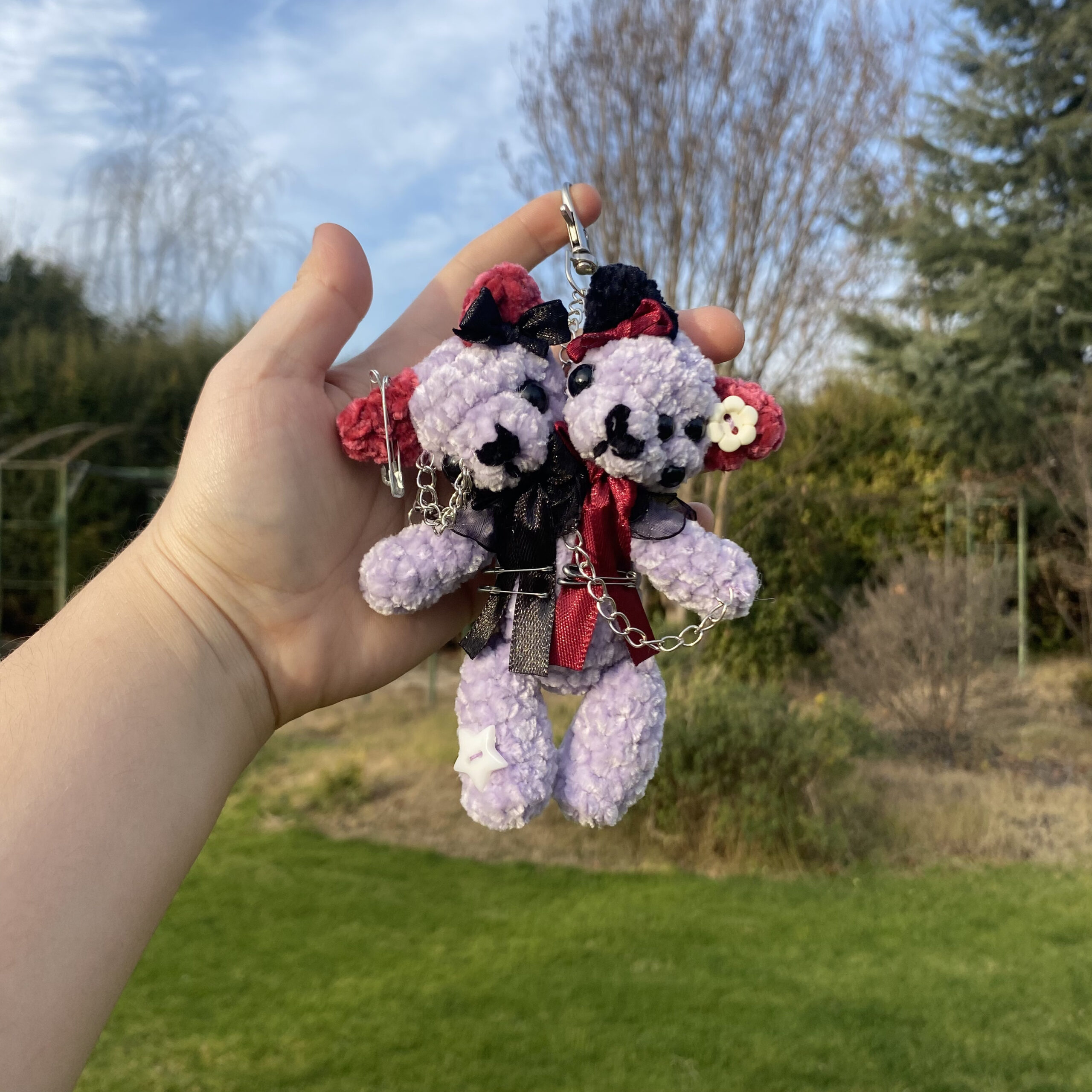 Ope y Ofe 💜 | Llavero Amigurumi Gatitos de Dos Cabezas - Imagen 3