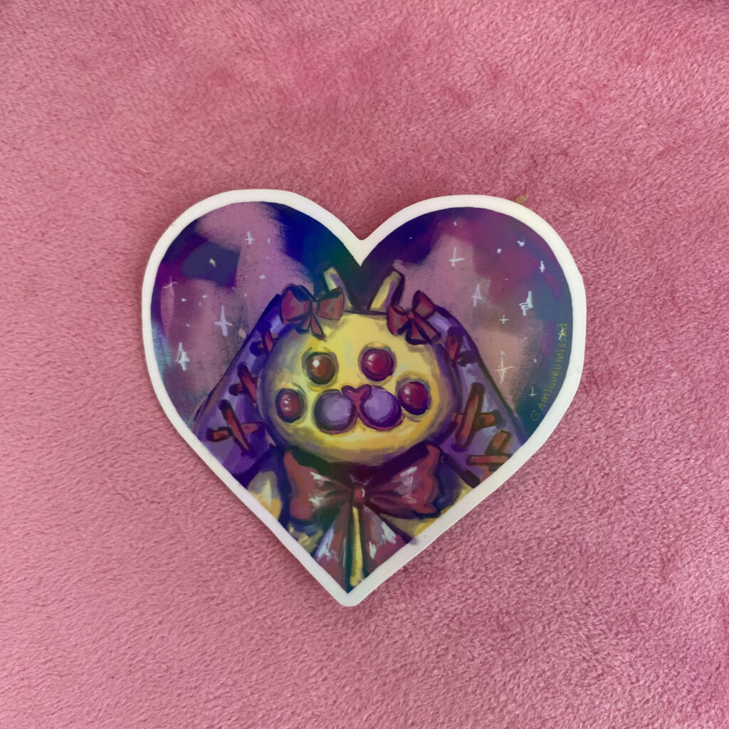 Cherri 💜 | Sticker Holográfico Corazón Conejito Alien