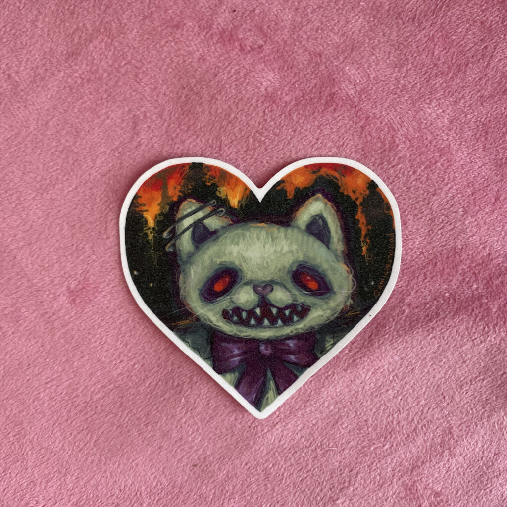 Momo 💜 | Sticker Glitter Gatito Piromano