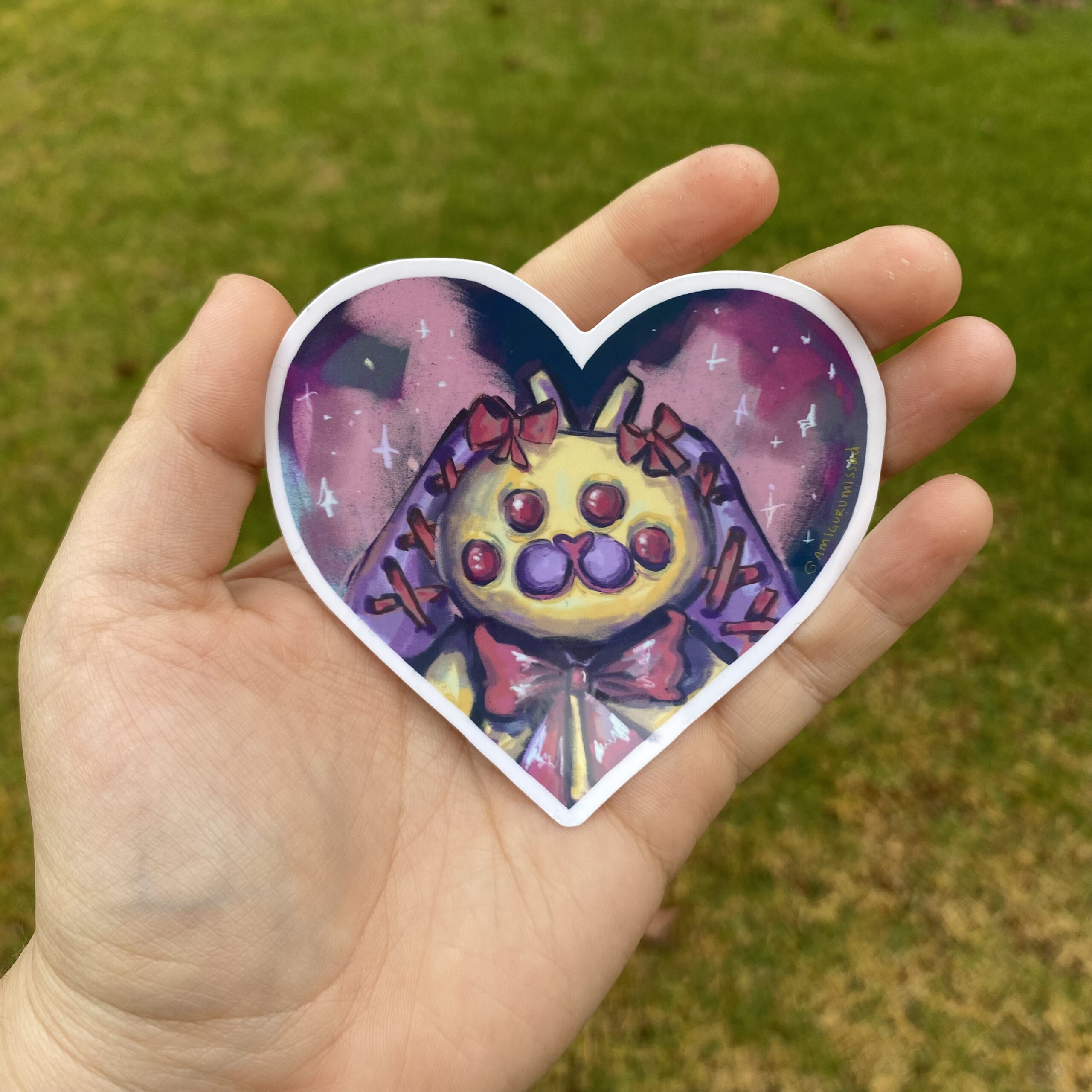 Cherri 💜 | Sticker Holográfico Corazón Conejito Alien - Imagen 3